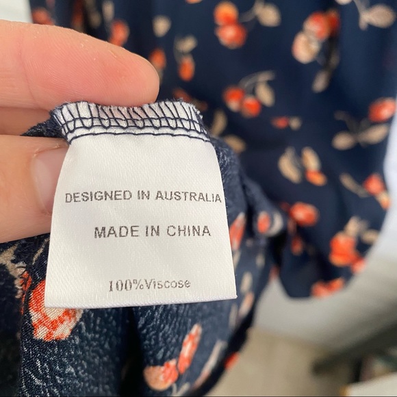 ‘Angel’ Vintage Style Cherry Patterned Navy Dress - Picture 8 of 12